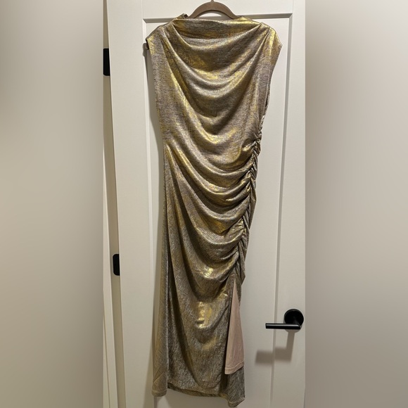 Anthropologie The Maya Ruched Cowl-Neck Sheath Dress with Slit for Cocktail - Picture 4 of 7